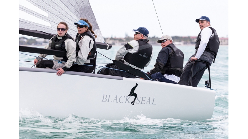 Black Seal GBR850 of Richard Thompson with Jamie Lea in tactics, Nigel Young, Krista Paxton and Rachel Williamson in crew  - the winner of the Quantum Key West Race Week 2016