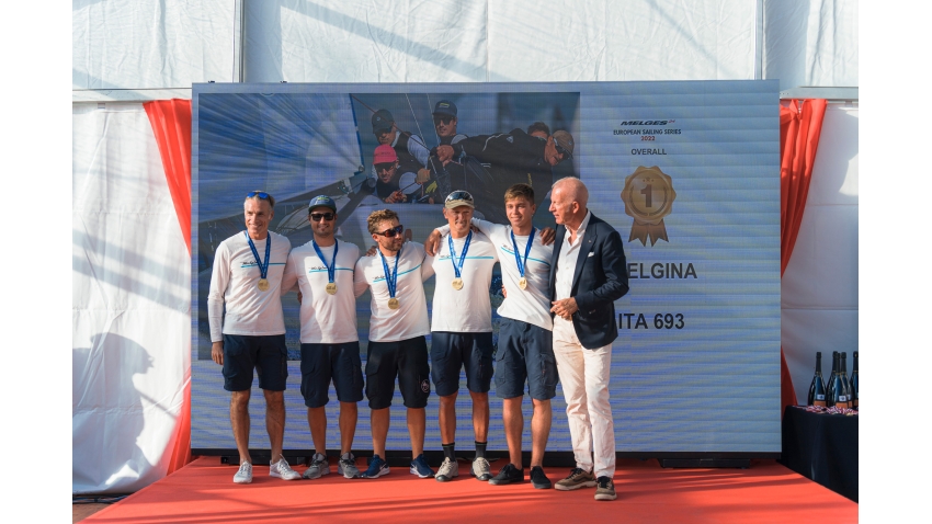 Melgina ITA693 of Paolo Brescia with Simon Sivitz calling the tactics and Jas Farneti, Jan Bassi and Stefano Orlandi - the overall winner of the Melges 24 European Sailing Series 2022