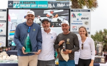 John Bowden (second from left) aboard of Travis Weisleder's Lucky Dog / Gill Race Team USA858 - the winner of 2019 Sperry Charleston Race Week