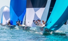 Miles Quinton's Gill Race Team GBR694 with Geoff Carveth at the helm ahead of the fleet at the 2020 Melges 24 European Sailing Series Event #1 in Torbole, Italy - © Zerogradinord
