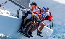 Miles Quinton's Gill Race Team GBR694 with James Peters helming moves up to the provisional podium after Day Four at the Melges 24 European Championship 2021 in Portoroz, Slovenia