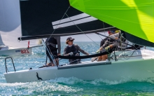 Black Seal GBR822 of Richard Thompson with Stefano Cherin steering, took the bullet and is on third position after Day 1 of Day 1 of the Melges 24 European Sailing Series 2022 event 4 in Riva del Garda, Italy.