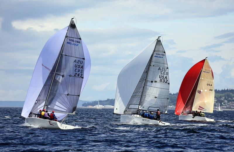 Three boats a-blazin’ along Puget Sound’s Shilshole