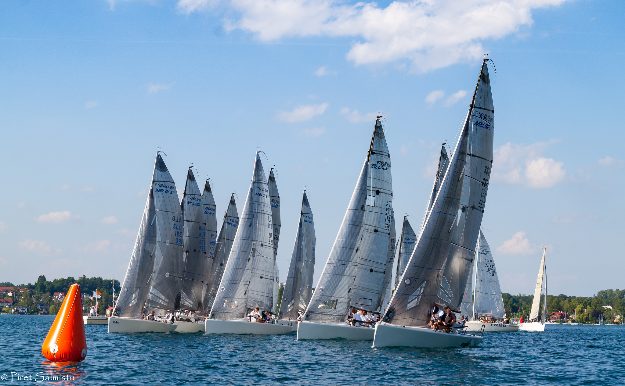 Melges 24 fleet on Attersee