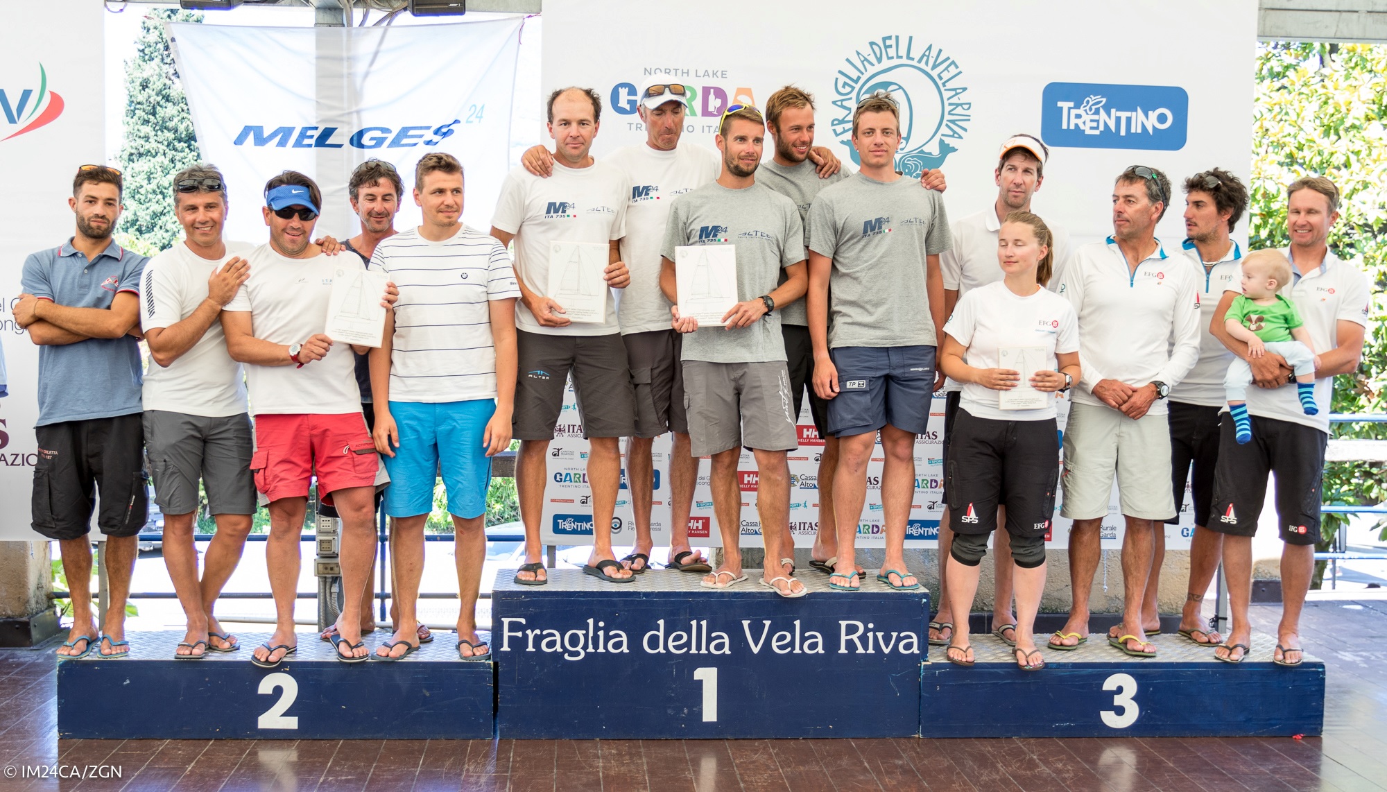 The winners of the Melges 24 European Sailing Series 4th event in Riva del Garda