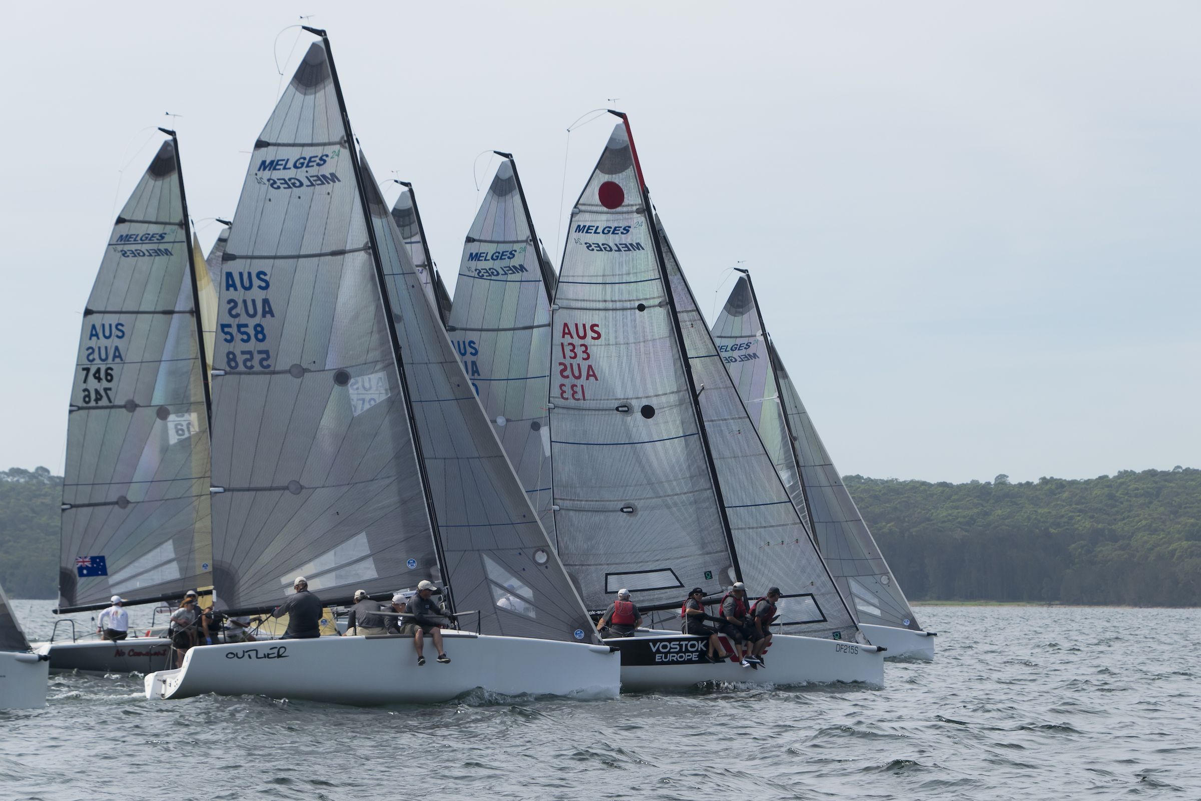 The Melges 24 fleet at 2016 AUS national championship