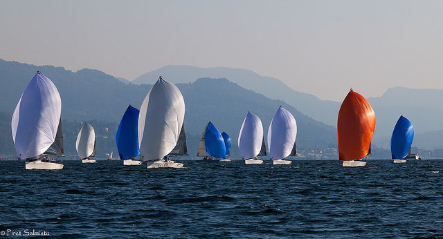 Melges 24 fleet in Luino, October 2016