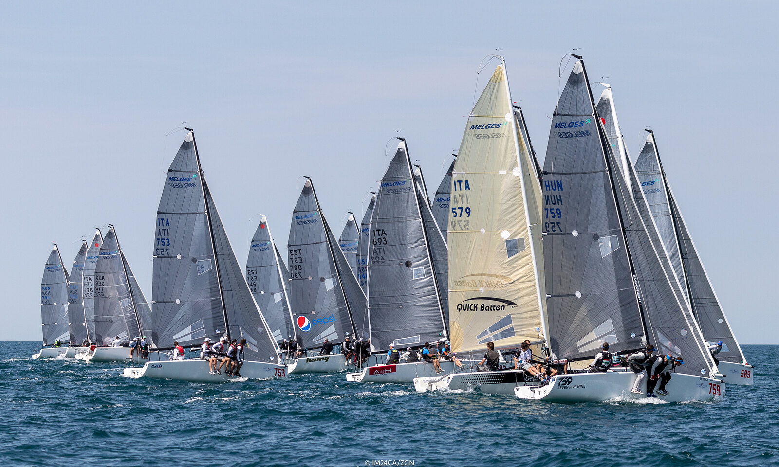 Melges 24 fleet in Portoroz in April 2018 - photo (c) Zerogradinord/IM24CA