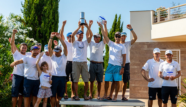 2019 Melges 24 European Sailing Series 4th event - Overall podium: Maidollis of Gian Luca Perego followed by Melgina of Paolo Brescia and Bombarda of Andrea Pozzi. Photo @IM24CA/Zerogradinord