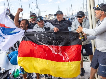 NEFELI GER673 - Melges 24 World Champion 2025 -  Peter Karrie, with Alessandro Franci, Niccolò Bianchi, Saverio Cigliano, and Karlo Hmeljak, supported by coach Simon Sivitz Kosuta