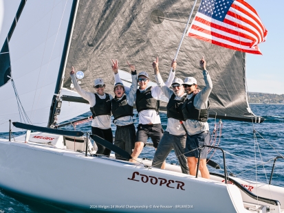 Melges 24 Corinthian World Champions 2026 are Duane Yoslov, Ellise Smolenyak, James Golden, Ian Mathiesen and Shane Tillson - Melges 24 World Championship 2026 in Harbor Springs 