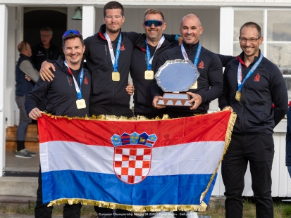 RAZJAREN (CRO867) - Ante Cesic, Lukasz Podniesinski, Tonci Knezovic, Ljubo Jercic and Antonio Milisic - Melges 24 European Champions 2026 with a race to spare - Melges 24 European Championship 2026 - Tønsberg, Norway 