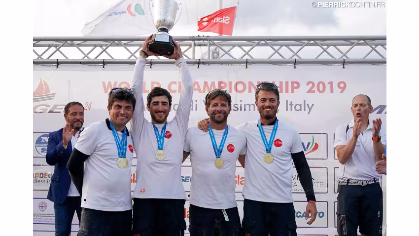 2019 - the winner of the Melges 24 European Sailing Series Corinthian Trophy - Taki 4 of Marco Zammarchi with Niccolo Bertola in helm
