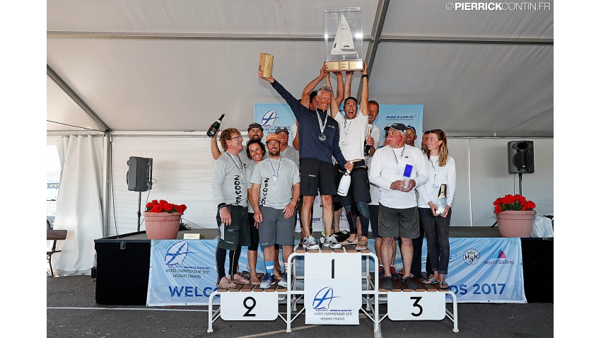 2017 Melges 24 World Championship podium - Maidollis ITA854, Monsoon USA851, Mikey USA835 - Helsinki, Finland