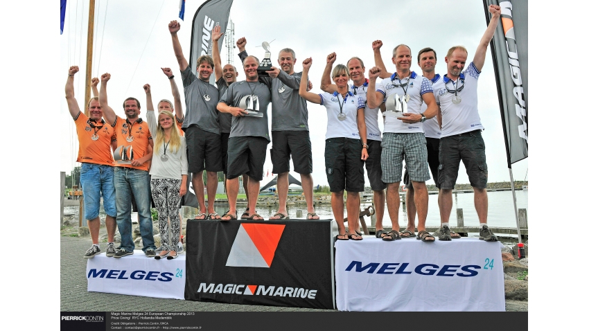 Top 3 of the 2013 Corinthian Melges 24 European Championship - Team Kesbeke NED827, Lenny EST790, Rock City EST761