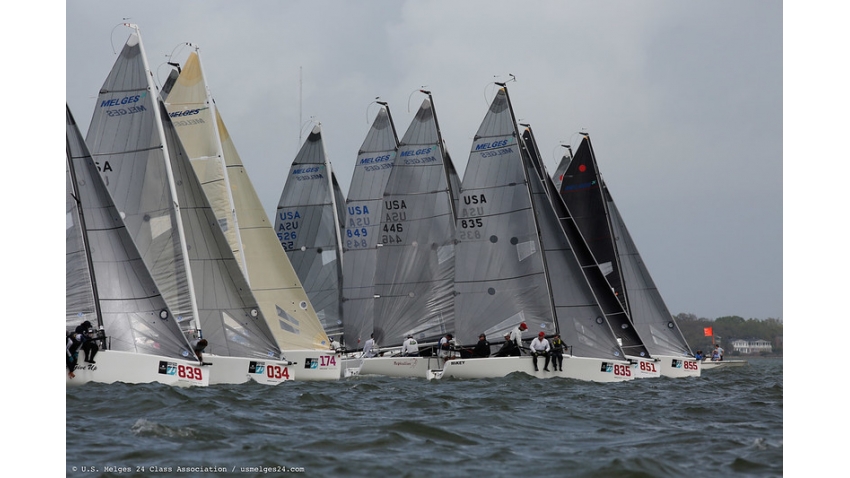 Melges 24 fleet at the 2019 Sperry Charleston Race Week.  