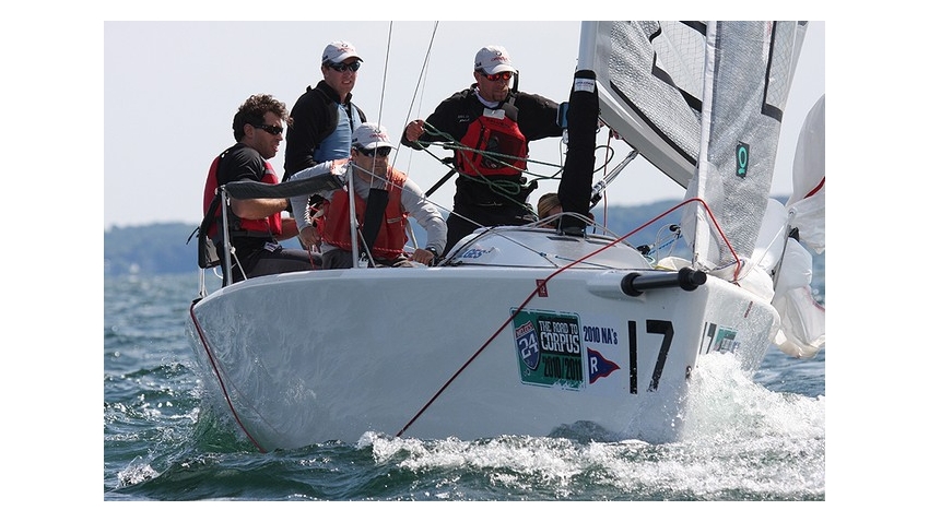 Adam Burns and his team on Presto at the 2010 Melges 24 North American Championship