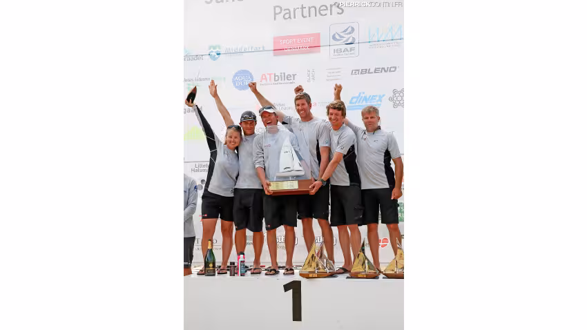 Melges 24 World Champion 2015 - EFG SUI684 of Chris Rast with Udo Moser, Patrick Zaugg, Pavel Johannes Tolonen, Reneé Schenk and Dani Rast- Middelfart, Denmark