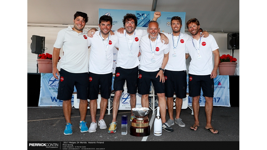 Taki 4 ITA778 -  Niccolò Bertola, Giacomo Fossati, Giovanni Bannetta, Matteo De Chiara, Marco Zammarchi, Franceso Bianchi and Niccolo Bianchi as coach -  The Challenge Henri Samuel Trophy - 2017 Melges 24 Corinthian World Champion