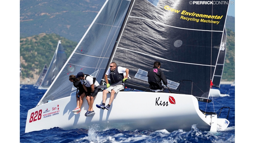 David Pinner of Kiss GBR at the 2019 Melges 24 World Championship in Villasimius, Sardinia, Italy