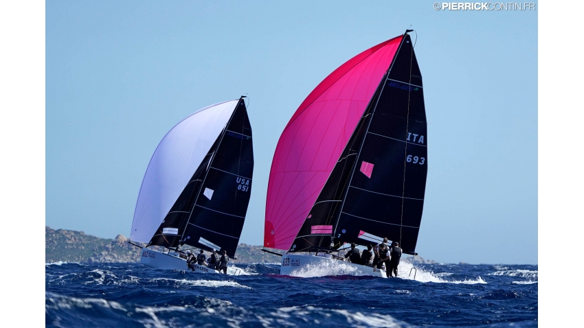 Paolo Brescia and his Melgina ITA693 at the 2019 Melges 24 Worlds in Villasimius, Sardinia, Italy