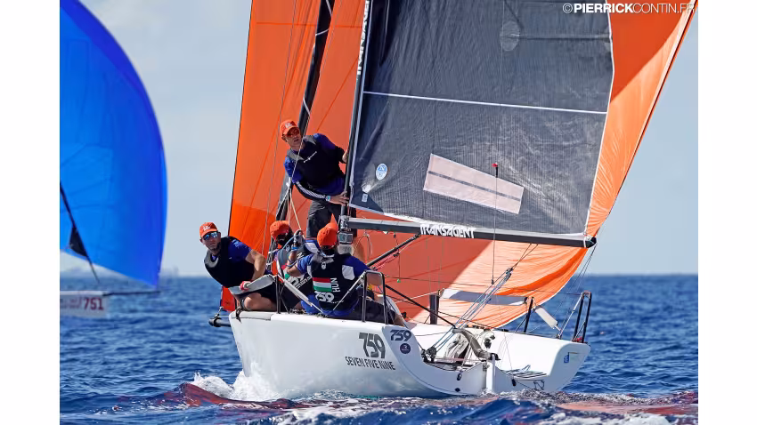 Seven-Five-Nine HUN759 of Akos Csolto at the 2019 Melges 24 World Championship in Villasimius, Italy