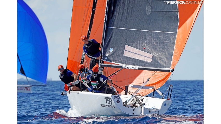 Seven-Five-Nine HUN759 of Akos Csolto at the 2019 Melges 24 World Championship in Villasimius, Italy