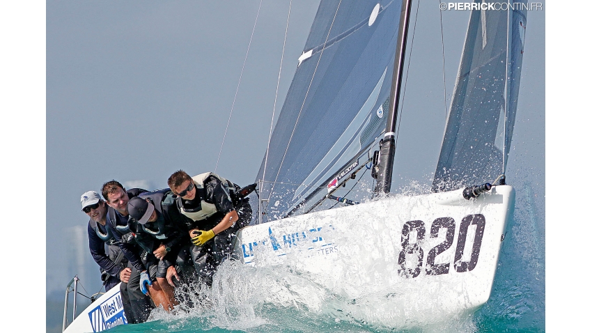 Bora Gulari's USA820 with Norman Berge, Jonathan McKee, Kyle Navin and Charlie Smythe at the 2016 Melges 24 Worlds in Miami