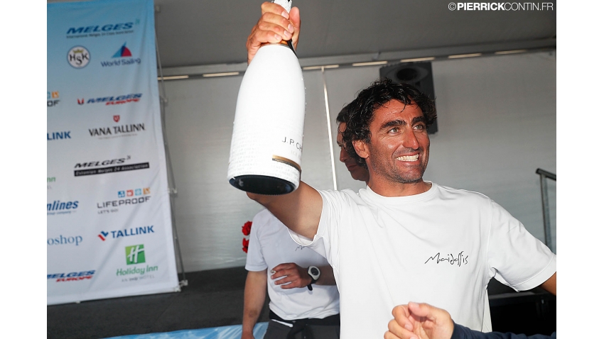 Enrico Fonda celebrating 2017 Melges 24 World Champion title in Helsinki, Finland