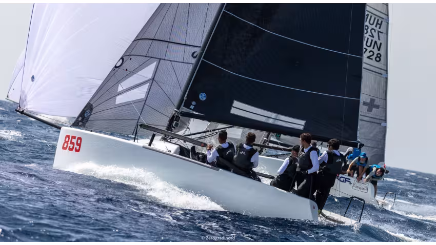 Peter Karrie's Nefeli GER859 at the 2019 Melges 24 Pre-Worlds in Villasimius, Italy