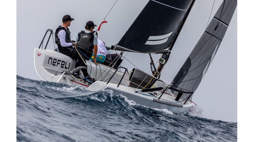 Peter Karrie's Nefeli GER859 at the 2019 Melges 24 Pre-Worlds in Villasimius, Italy