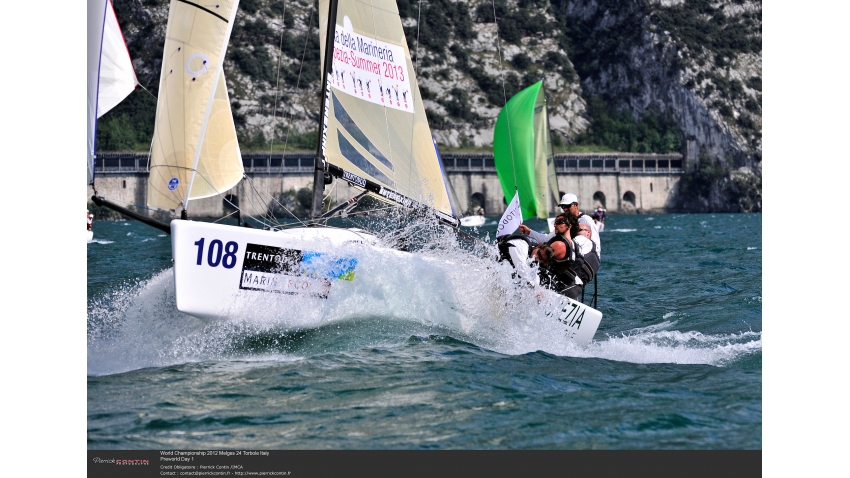 Giogi ITA693 of Matteo Balestrero at the 2012 Melges 24 Worlds in Torbole, Italy