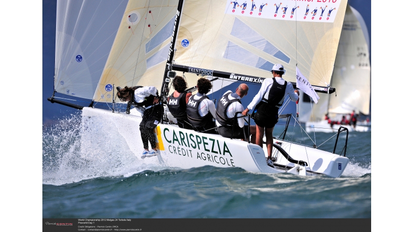 Giogi ITA693 of Matteo Balestrero at the 2012 Melges 24 Worlds in Torbole, Italy