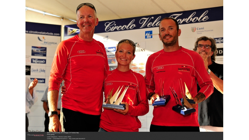 2012 Melges 24 World Championship - Torbole, Italy - III Overall - Audi ITA819 - Riccardo Simoneschi, Gabriele Benussi, Vittorio Rosso, Federico Buscaglia, Lucia Giorgetti