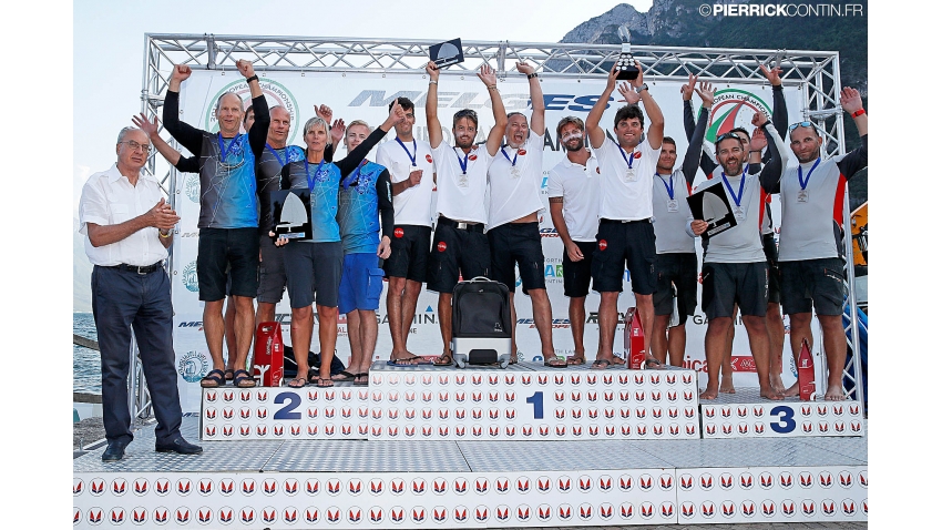 Corinthian best three of the 2018 Melges 24 European Championship in Riva del Garda, Italy - Taki 4 ITA778, Lenny EST790, Seven-Five-Nine HUN759