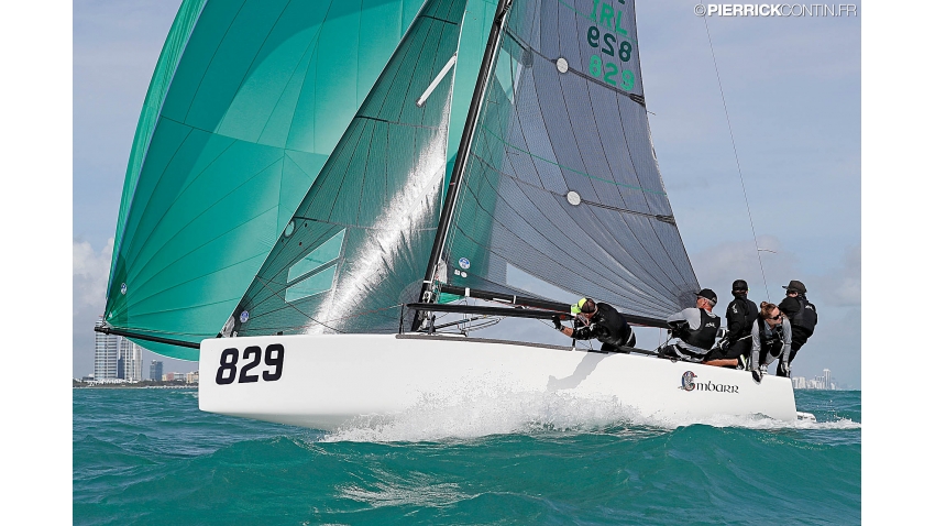 Conor Clarke's Embarr IRL829 with Stuart McNay helming - 2016 Melges 24 World Champion in Miami