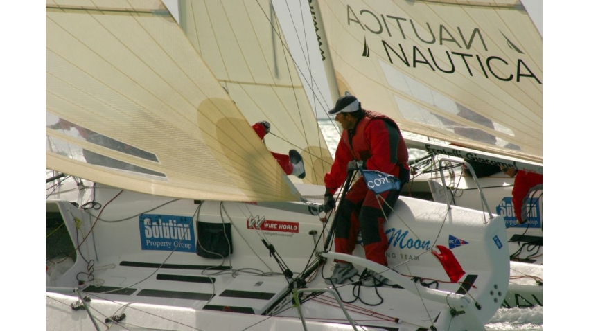 Blu Moon SUI521 of Franco Rossini with Flavio Favini helming at the 2005 Corum Melges 24 World Championship in Key Largo, Florida, USA