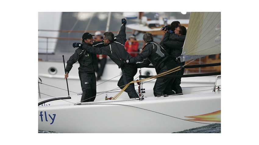  Joe Fly Team with Gabrio Zandona in helm and his crew of Daniele Cassinari, Federico Michetti, Monica Ratipoldi and owner Giovanni Maspero - 2005 Melges 24 European Champion - Torquay, England