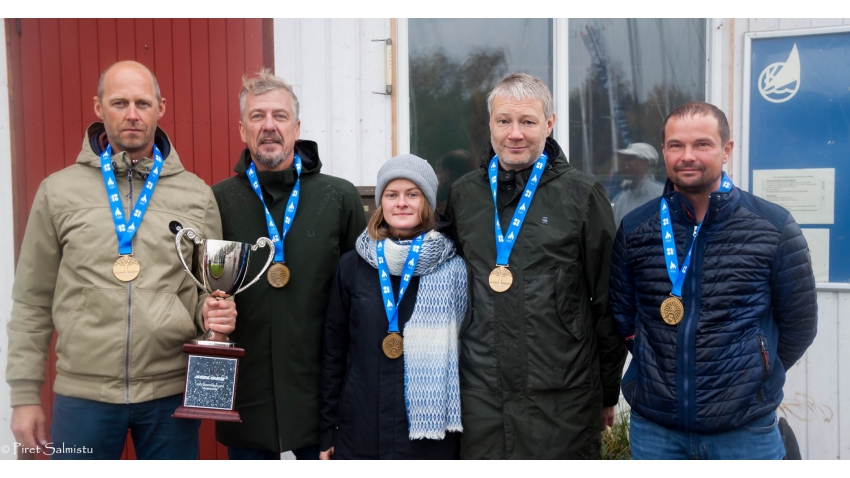 2018 Melges 24 Estonian Champions on Rock City - Tiit Vihul, Martin Müür, Lauri Kärner, Ago Rebane and Marilyn Koitnurm