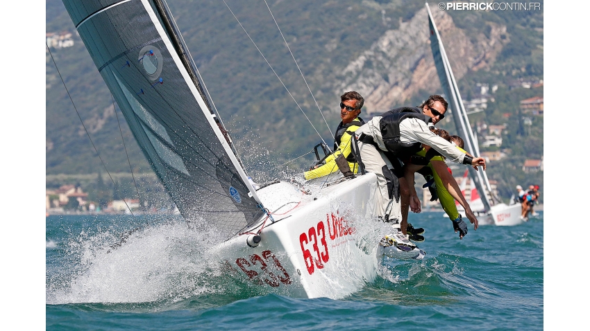 Caipirinha Jr ITA633 - Matteo Ivaldi, Gabriele Benussi, Francesco Rubagotti, Vittorio Zaoli, Camilla Bert - 2018 Melges 24 European Championship, Riva del Garda, Italy