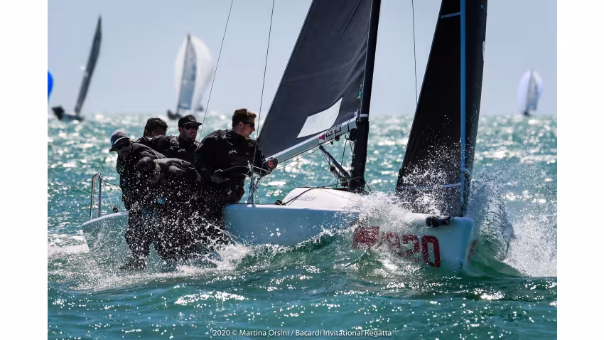 USA 820 of Bora Gulari, Kyle Navin, Norman Berg, Ian Liberty and Taylor Canfield - 2020 Bacardi Cup Invitational Regatta