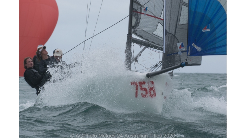 Wet wild and windy on the final day of the 2020 Melges 24 Australian Nationals