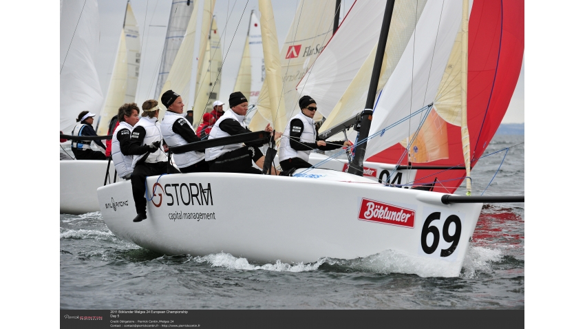 Storm Capital Sail Racing NOR751 -  Oyvind Peder Jahre, Sivert Denneche, Taja Zaikova, Marius Falch Orvin, Stian Briseid - 2nd Corinthian - 2011 Böcklunder Melges 24 Europeans - Aarhus, Denmark