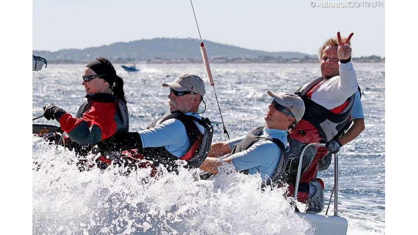 Cinghi Aile SUI382 of Michael Good with Nino Castellan, Katharina Hanhart, Christian Mettler and Regina Tzeschlock at the 2016 Melges 24 Europeans in Hyeres, France