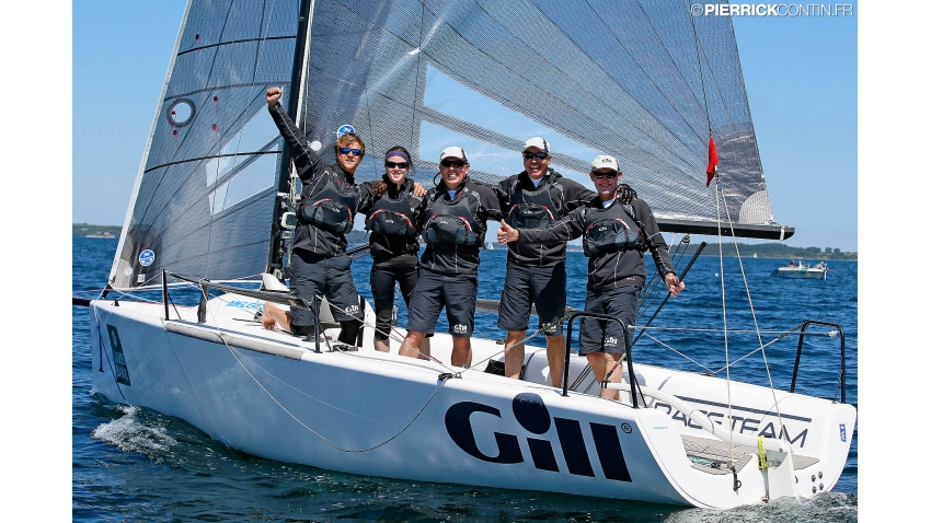 Gill Race Team GBR694 of Miles Quinton with Geoff Carveth at the helm and Nigel Young, Catherine Alton and William Goldsmith - 2015 Melges 24 World Championship, Middelfart, Denmark