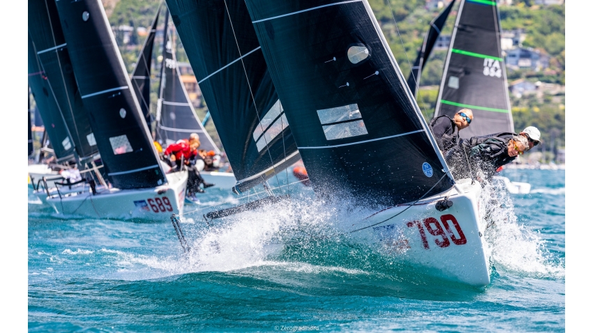 Tõnu Tõniste's Lenny EST790 with Toomas Tõniste, Tammo Otsasoo, Henri Tauts and Maiki Saaring  at the 2020 Melges 24 Italian Championship in Torbole