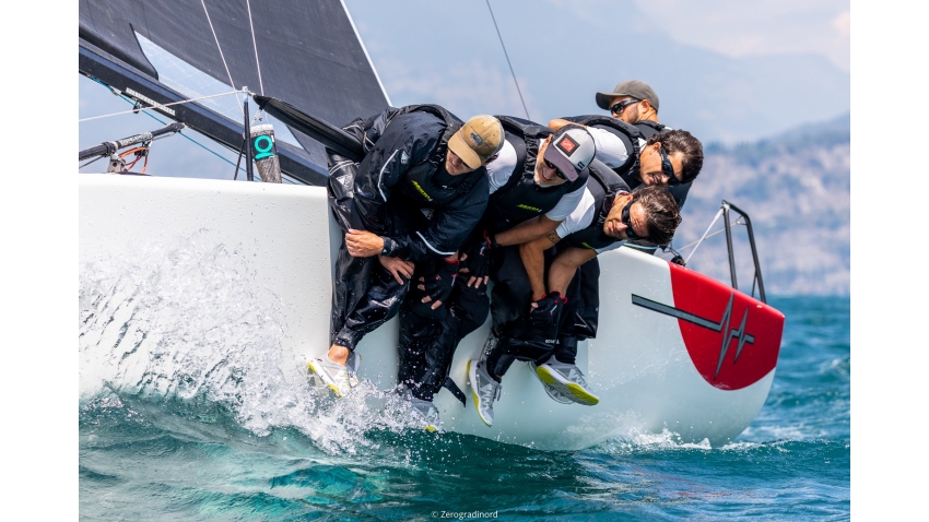 Marco Zammarchi's TAKI 4 with Niccolo Bertola at the helm at the 2020 Melges 24 Italian Championship in Torbole