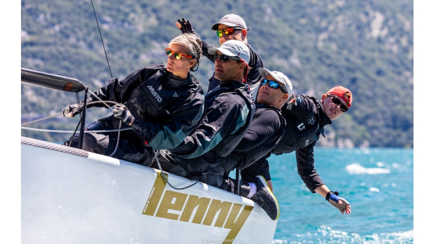 Tõnu Tõniste's Lenny EST790 with Toomas Tõniste, Tammo Otsasoo, Henri Tauts and Maiki Saaring  at the 2020 Melges 24 Italian Championship in Torbole