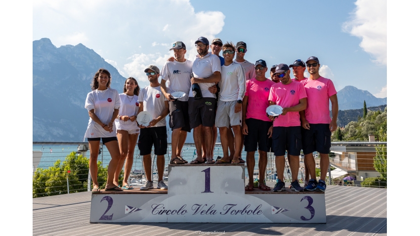 Overall Top 3 of the 2020 Melges 24 European Sailing Series Event #1 in Torbole, Italy 