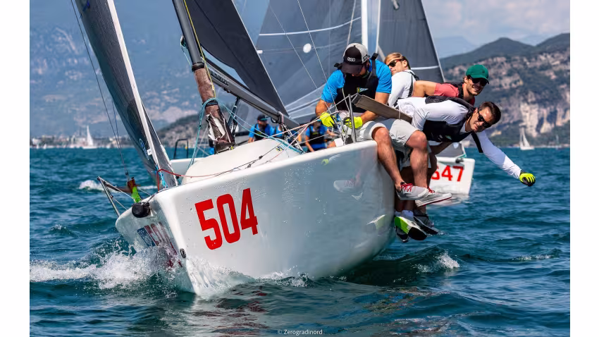 Disco Volante GER504 of Sebastian Gastl - 2020 Melges 24 European Sailing Series Event #1 in Torbole, Italy